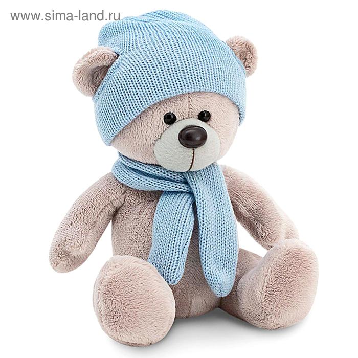 Мягкая игрушка «Медведь Топтыжкин», шапка, шарф, цвет серый, 17 см - Фото 1