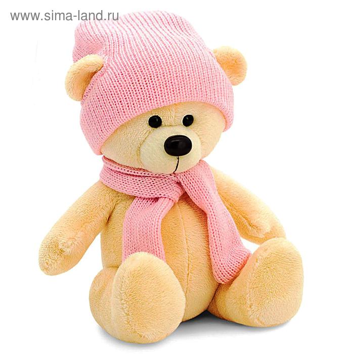 Мягкая игрушка «Медведь Топтыжкин», шапка, шарф, цвет жёлтый, 17 см - Фото 1