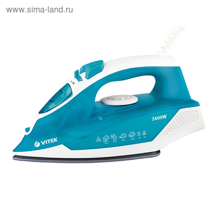 Утюг Vitek VT-8307 B, 2400 Вт, керамическая подошва, 260 мл, синий