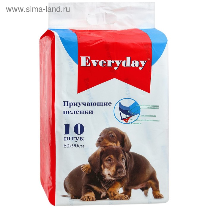 Пеленки EVERYDAY "Чистый хвост" для собак, гелевые, 60 х 90 см, 10 шт - Фото 1