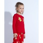 Пижама (лонгслив, брюки) для девочки MINAKU "Печеньки", рост 98, цвет красный - Фото 2