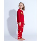Пижама (лонгслив, брюки) для девочки MINAKU "Печеньки", рост 98, цвет красный - Фото 3