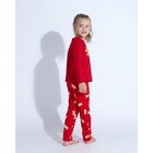 Пижама (лонгслив, брюки) для девочки MINAKU "Печеньки", рост 98, цвет красный - Фото 4