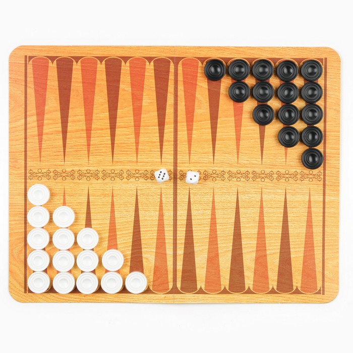 Игра настольная "Шашки, нарды, шахматы", 42 х 23.5 см - фото 1907053944