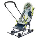 Санки коляска Nika Kids «Ника Детям НД 7-6», рисунок с жирафом, лимонные, механизм качания - Фото 3