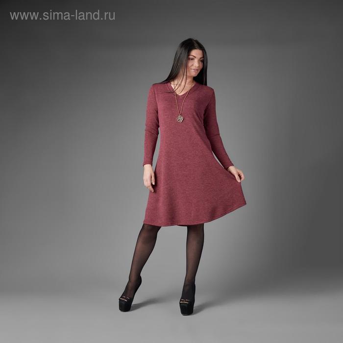 Платье женское, цвет меланж бордовый, размер 46 - Фото 1