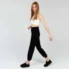 Джоггеры женские, цвет чёрный, размер 54 - Фото 3