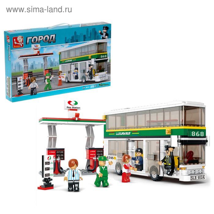 Конструктор «Автобус на заправочной станции», 403 детали - Фото 1
