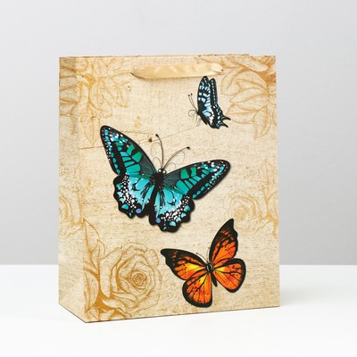 Пакет ламинированный " Бабочки" 26x32x12