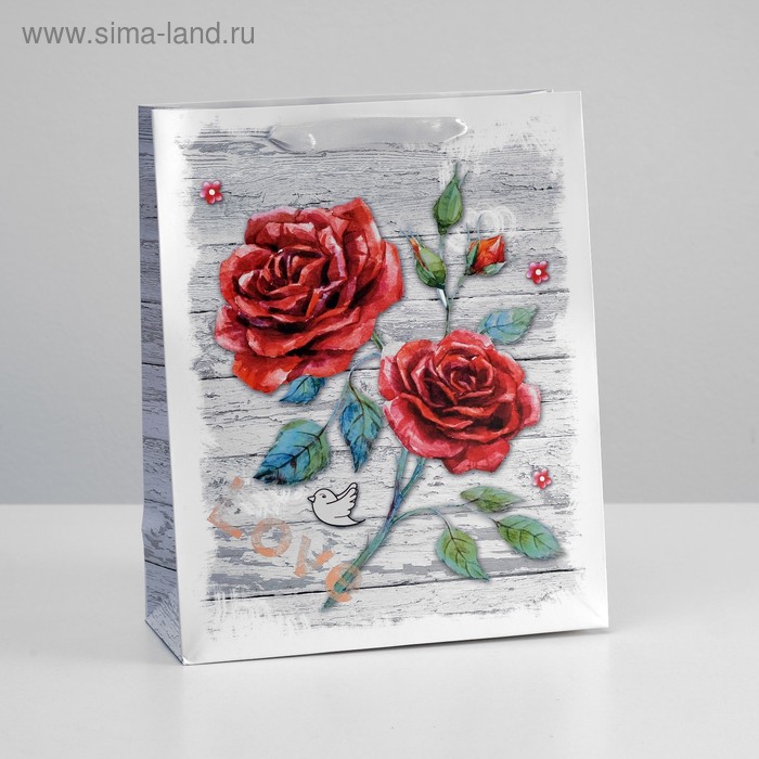 Пакет ламинированный "Любимые цветы" 26x32x12 - Фото 1