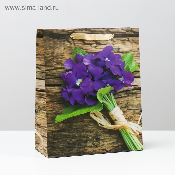 Пакет ламинированный "Фиалки" 26x32x12 - Фото 1