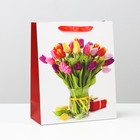 Пакет ламинированный "Тюльпаны" 26x32x12 - фото 319864672