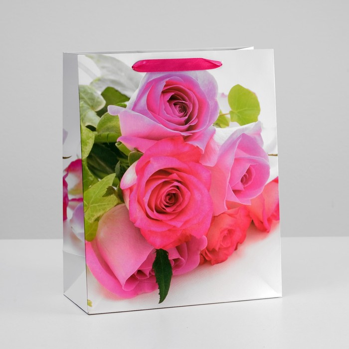 Пакет ламинированный &quot;Красочные розы&quot; 26x32x12