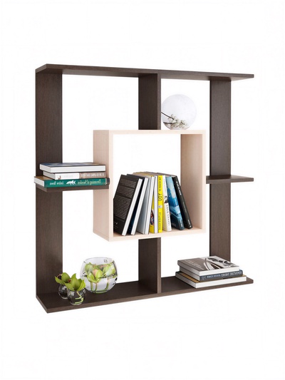 Полка навесная «ПН-01», 850×850×180 мм, цвет венге/дуб молочный