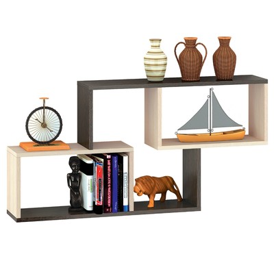 Полка настенная «ПН-03», 600×1050×180 мм, цвет венге/дуб молочный