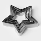 Формы для печенья новогодние Доляна «Звёздочка», набор 5 шт., металл, серебристые - Фото 5