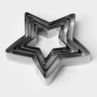 Формы для печенья новогодние Доляна «Звёздочка», набор 5 шт., металл, серебристые - Фото 5