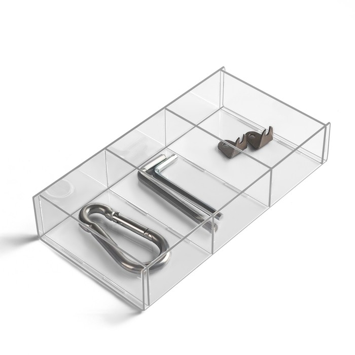 Подставка для презентации, 3 ячейки, 20.3×10.2×3.8 см, оргстекло 2 мм - Фото 1