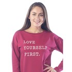 Платье-толстовка Love yourself first, размер 54, цвет бордовый - Фото 5
