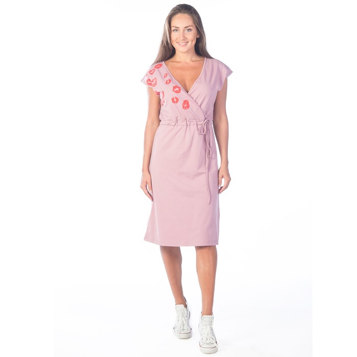 Платье женское «‎Губки-поцелуйчики»‎, размер 44, цвет тёмно-розовый