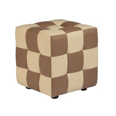 Пуф «Кубик - рубик», 400×400×450 мм, экокожа, цвет бежевый/коричневый
