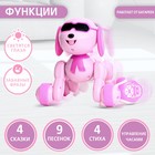 Робот собака Charlie IQ BOT, на пульте управления, интерактивный: звук, свет, танцующий, музыкальный, на батарейках, на русском языке, розовый - Фото 3