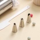 Шприц кондитерский Доляна, 250 мл, 20×6×6 см, 4 насадки: внешний d=3,5 мм; внутренний d=18 мм - Фото 3