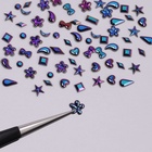 Стразы фигурные для декора «Ассорти», чёрные, голографические - Фото 4