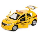 Машина металл «Renault Sandero такси» 12см, открываются двери, инерционная - фото 299202170