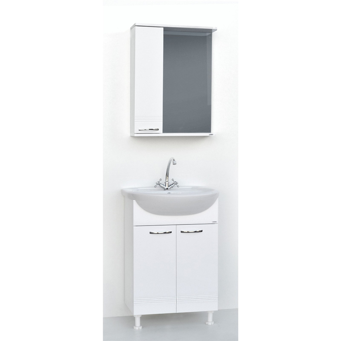 Комплект мебели для ванной комнаты "Гармония 55": тумба с раковиной + зеркало-шкаф - фото 2063258