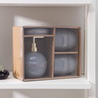 Набор аксессуаров для ванной комнаты «Бесконечность», 4 предмета (дозатор 400 мл, мыльница, 2 стакана), цвет серый - Фото 4