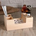 Салфетница «Лодочка», 4 отделения, 14×25×10 см, дерево сосна - Фото 3