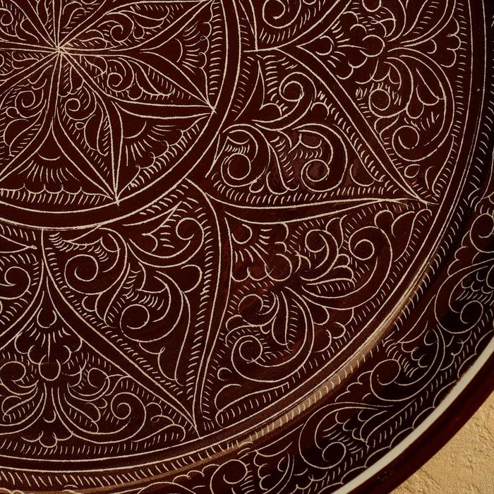 Ляган Риштанская Керамика "Узоры", 36 см коричневый - фото 1905605637