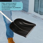 Лопата для уборки снега, пластиковый ковш 410×418 мм, оцинкованная планка, алюминиевый черенок, «Метель» - Фото 4