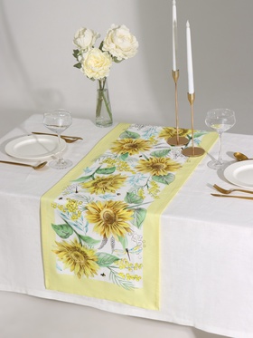 Дорожка Этель «Солнечные цветы», 40×146 см, 100% хлопок, саржа 190 г/м²