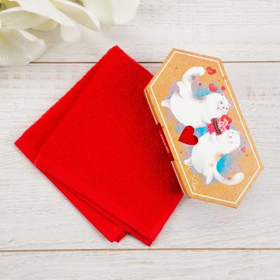 Полотенце махровое «Этель. Люблю тебя», 30×30 см, хлопок 100%