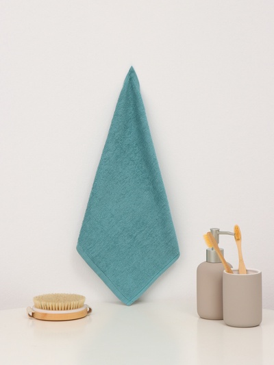 Полотенце махровое «Этель. Я бы обнял тебя», 30×30 см, 100% хлопок, бирюзовое