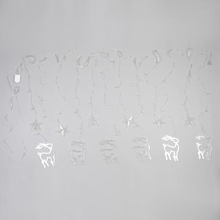 Гирлянда «Бахрома» 2.7 × 0.9 м с насадками «Месяц», IP20, прозрачная нить, 138 LED, свечение мульти, 8 режимов, 220 В - фото 1918910722