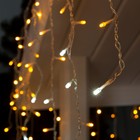 Гирлянда «Бахрома» 3 × 0.6 м, IP44, УМС, прозрачная нить, 160 LED, свечение жёлтое, мерцание белым, 220 В - фото 7754401