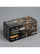 Гирлянда «Бахрома» 3 × 0.6 м, IP44, УМС, прозрачная нить, 160 LED, свечение жёлтое, мерцание белым, 220 В - Фото 11