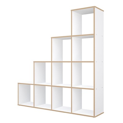 Стеллаж каскадный Polini Home Smart, 10 секций, цвет белый, эффект фанеры