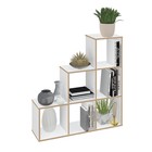 Стеллаж Polini Home Smart, 6 секций, цвет белый, эффект фанеры - Фото 3