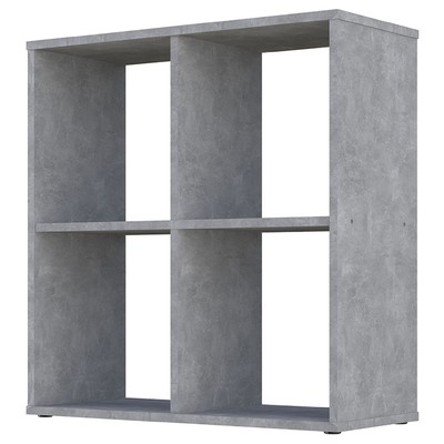 Стеллаж кубический для хранения Polini Home Smart, 4 секции, 698×290×718 мм, цвет бетон