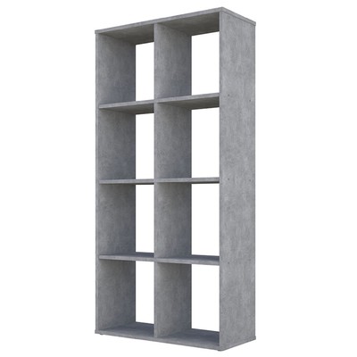 Стеллаж кубический для хранения Polini Home Smart, 8 секции, 698×290×1420 мм, цвет бетон