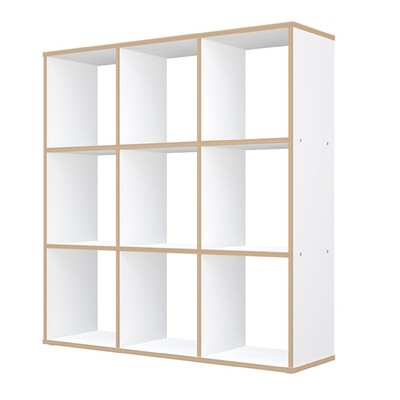 Стеллаж Polini Home Smart, 9 секции, цвет белый, эффект фанеры