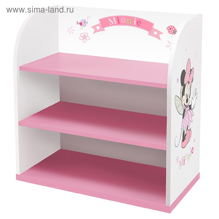 Стеллаж детский Polini kids Disney baby 810 «Минни Маус-Фея», белый-розовый - Фото 1