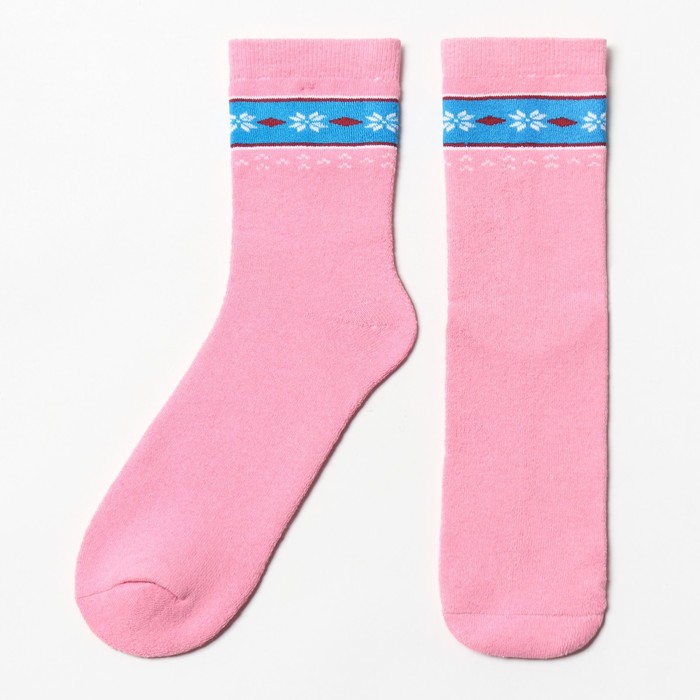 Носки женские махровые, цвет розовый, размер 23-25 - Фото 1