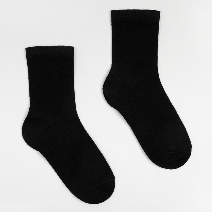 Носки детские, цвет чёрный, размер 22 - Фото 1