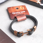 Браслет мужской «Победа», цвет чёрный с медным, 22 см - Фото 2