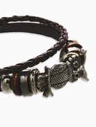 Браслет кожаный «Совушка», коричневый в чернёном серебре,20 см - Фото 2